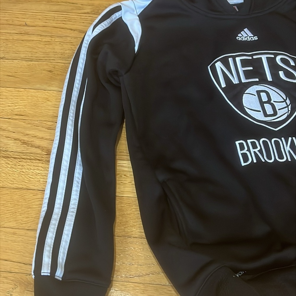 Adidas Nets Black and White Kids Hoodie Size 10/12 - Picture 3 of 5
